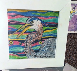 A framed drawing.